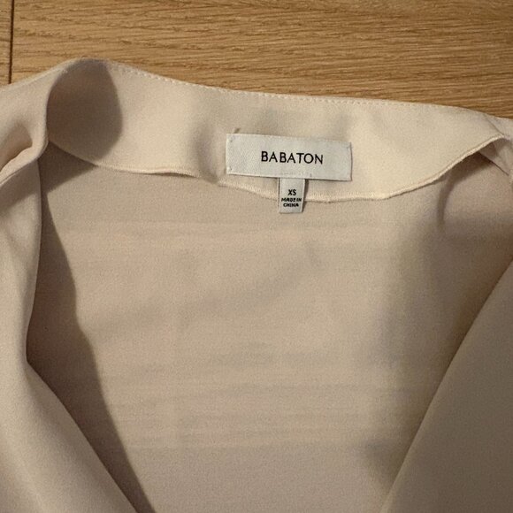 Aritzia Babaton Sherman Short Sleeved Blouse Cream Size XS - Picture 5 of 5